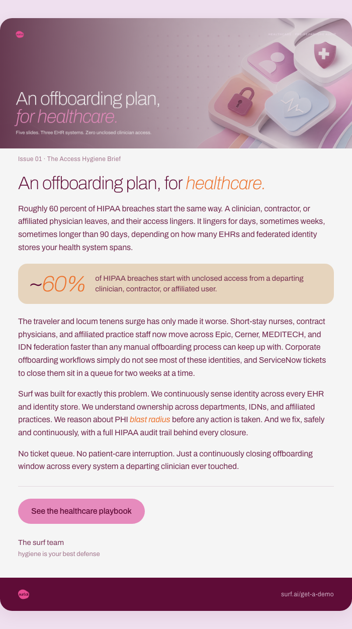 Healthcare nurture emails